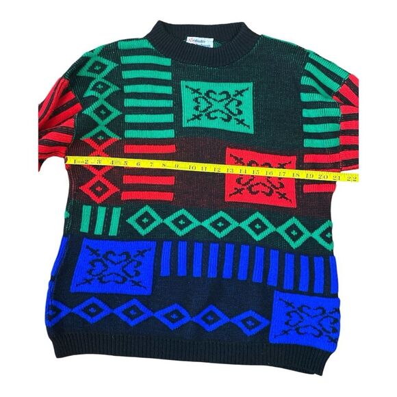 Distinctive Sportswear Colorful Geometric Pattern Grandpa Sweater RN63824 - Picture 4 of 6